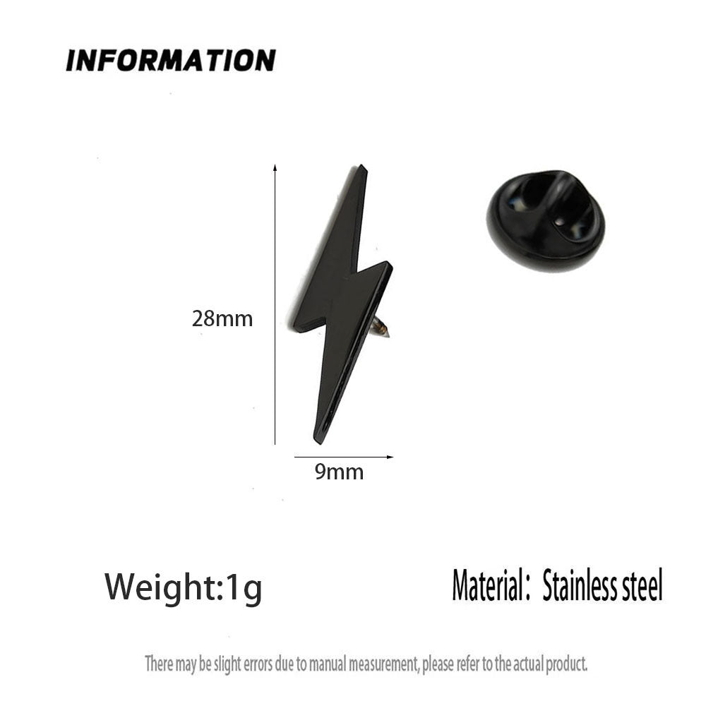 Flat-cut Lightning-shaped Brooch