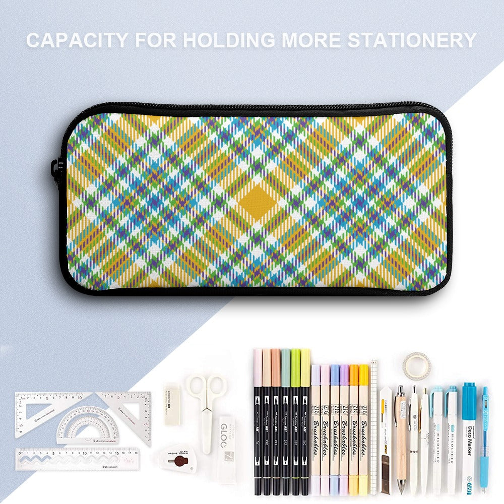 Yellow Multi-Color Plaid 3-Piece Backpack School Bag Set - Image 8