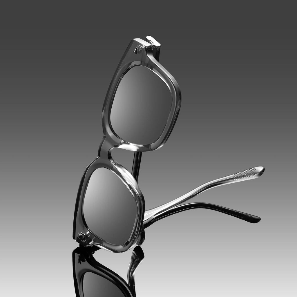 The Hudson Stone Sunglasses - Sleek Beveled Frame Eyewear