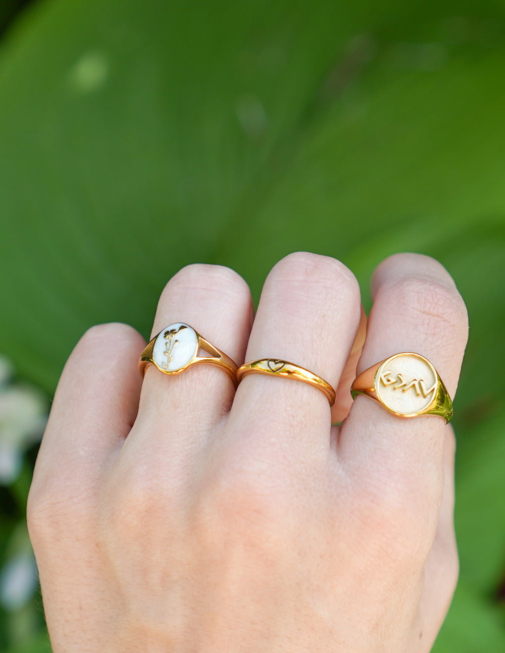 Wildflower Signet Ring - Delicate Floral Band Jewelry - Image 6