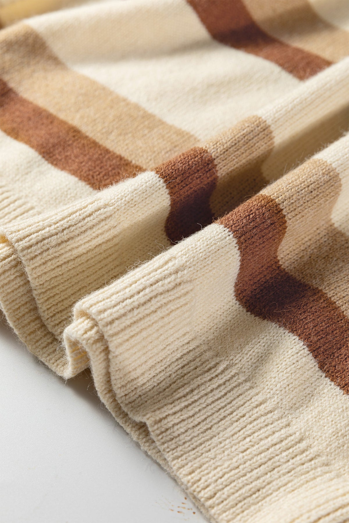Stripe Reverse Seam Drop Shoulder Baggy Sweater