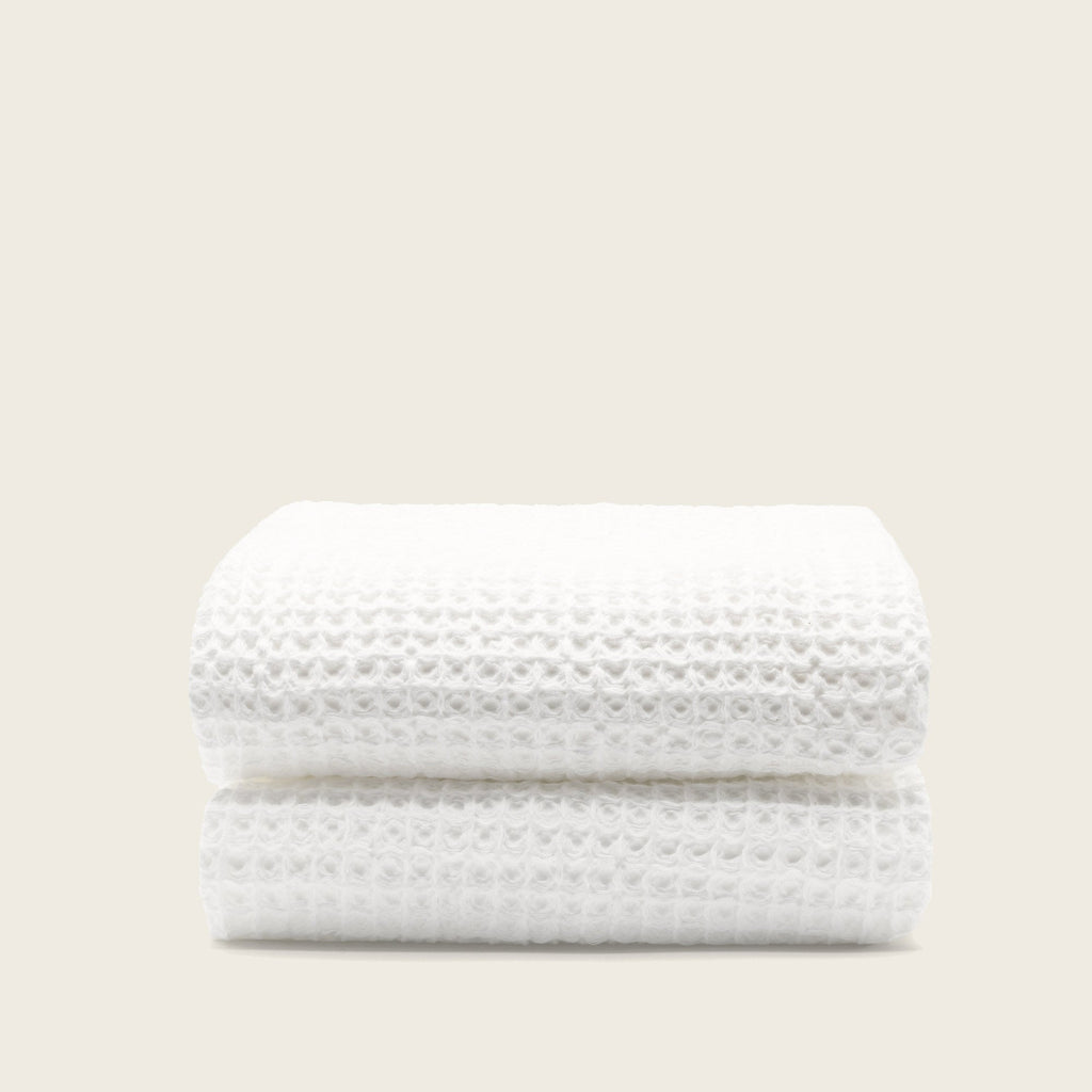Sedona White Cotton Waffle Weave Bath Towel - Image 15