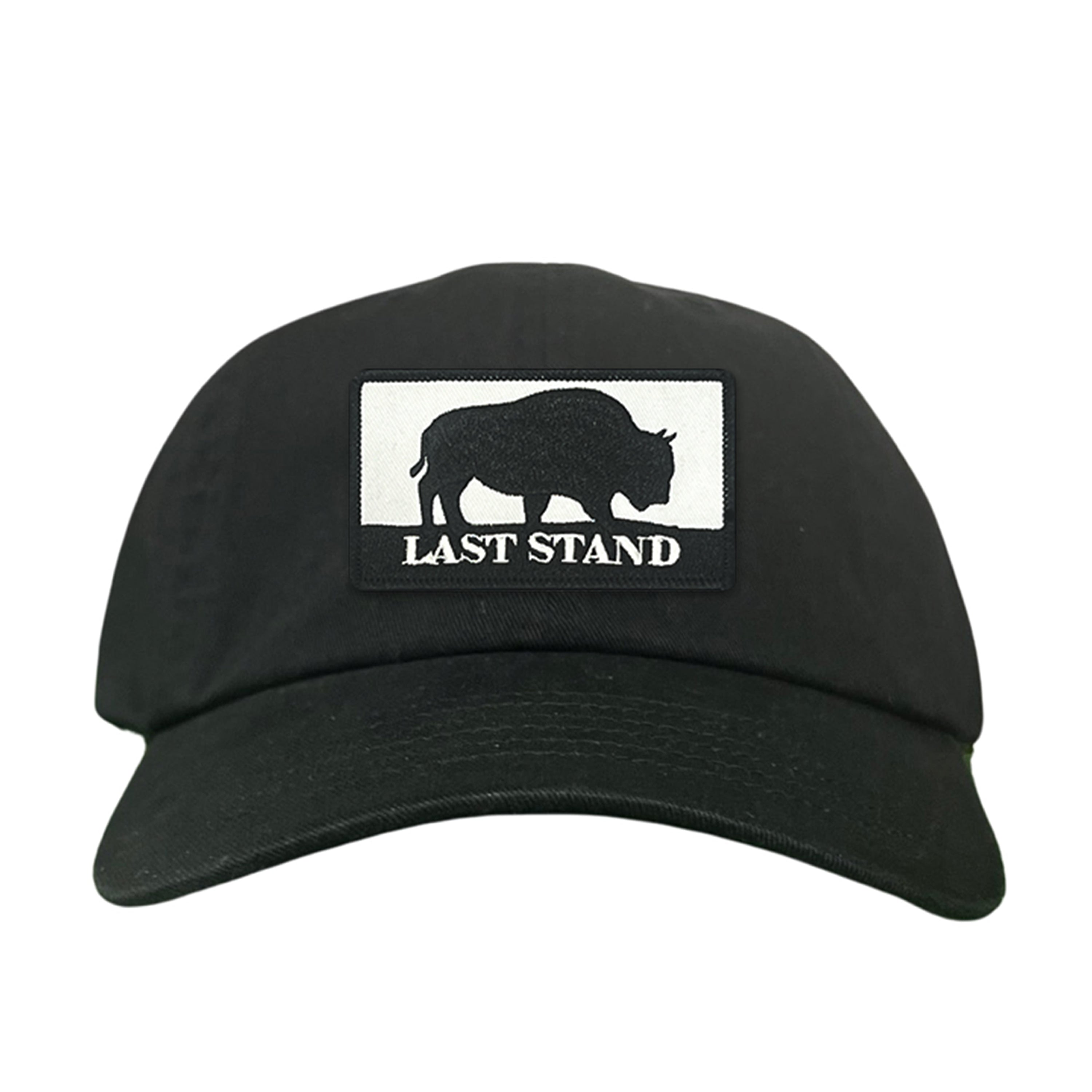 Last Stand Original Bison Logo Mesh Snapback Cap - Black and White