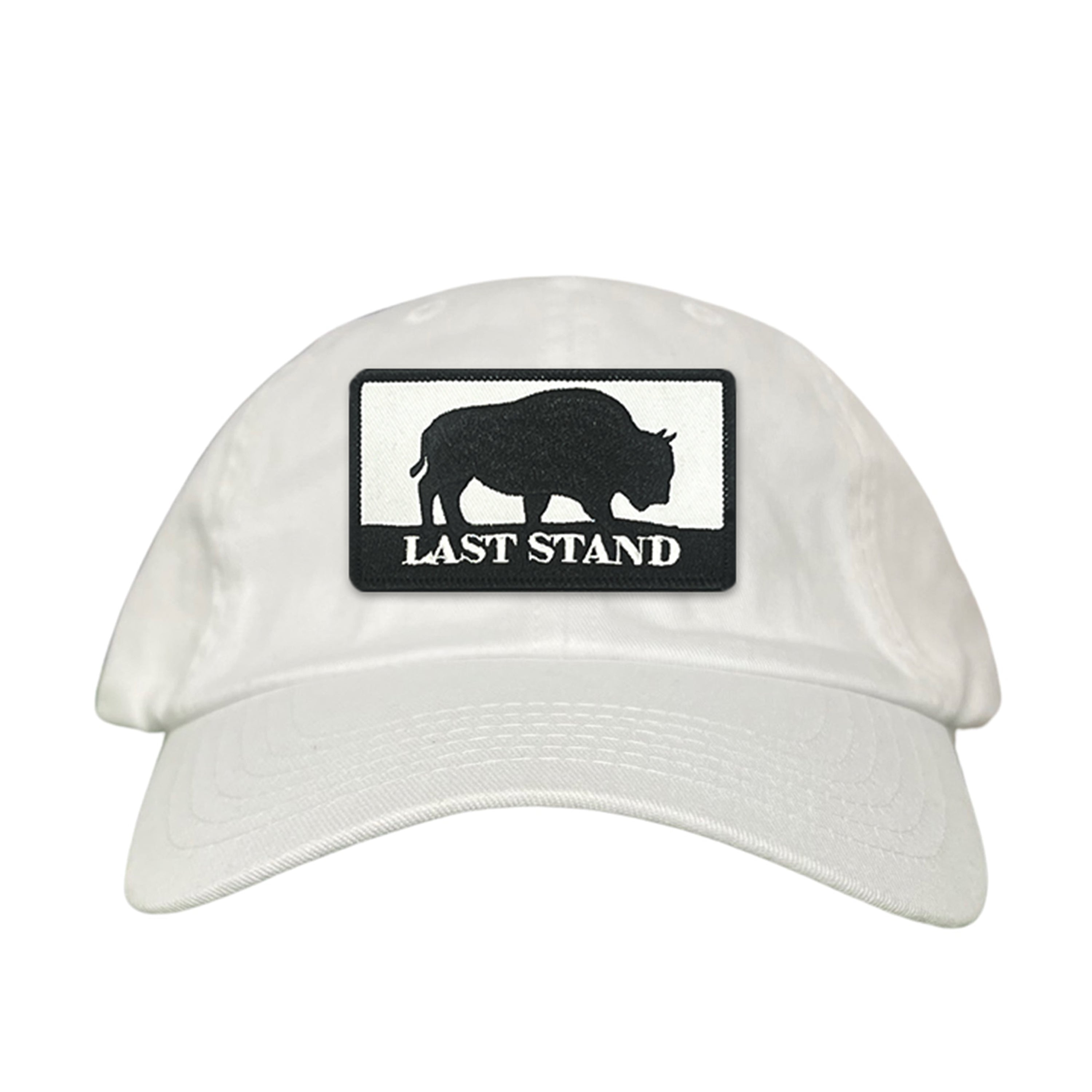 Last Stand Original Bison Logo Mesh Snapback Cap - Black and White