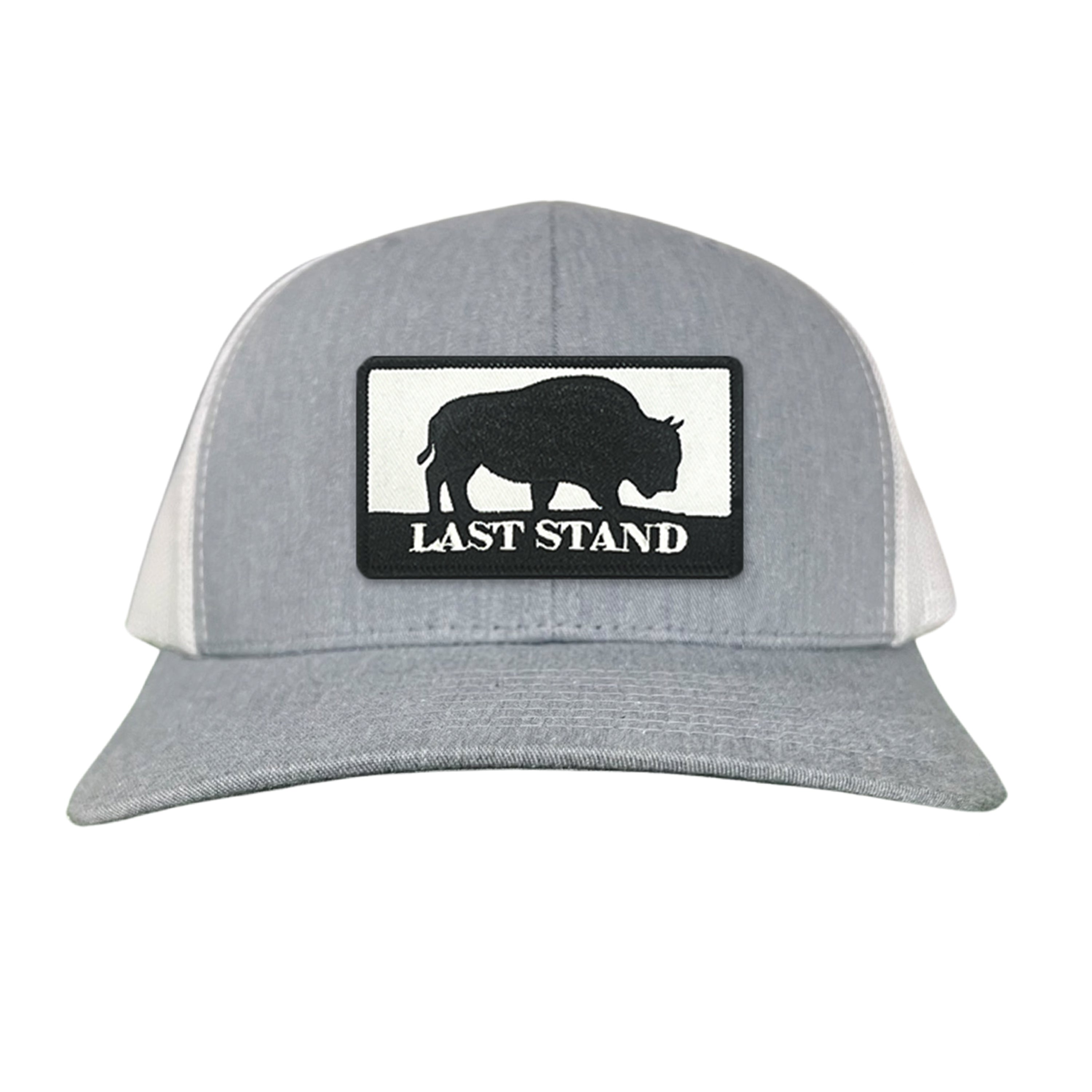 Last Stand Original Bison Logo Mesh Snapback Cap - Black and White