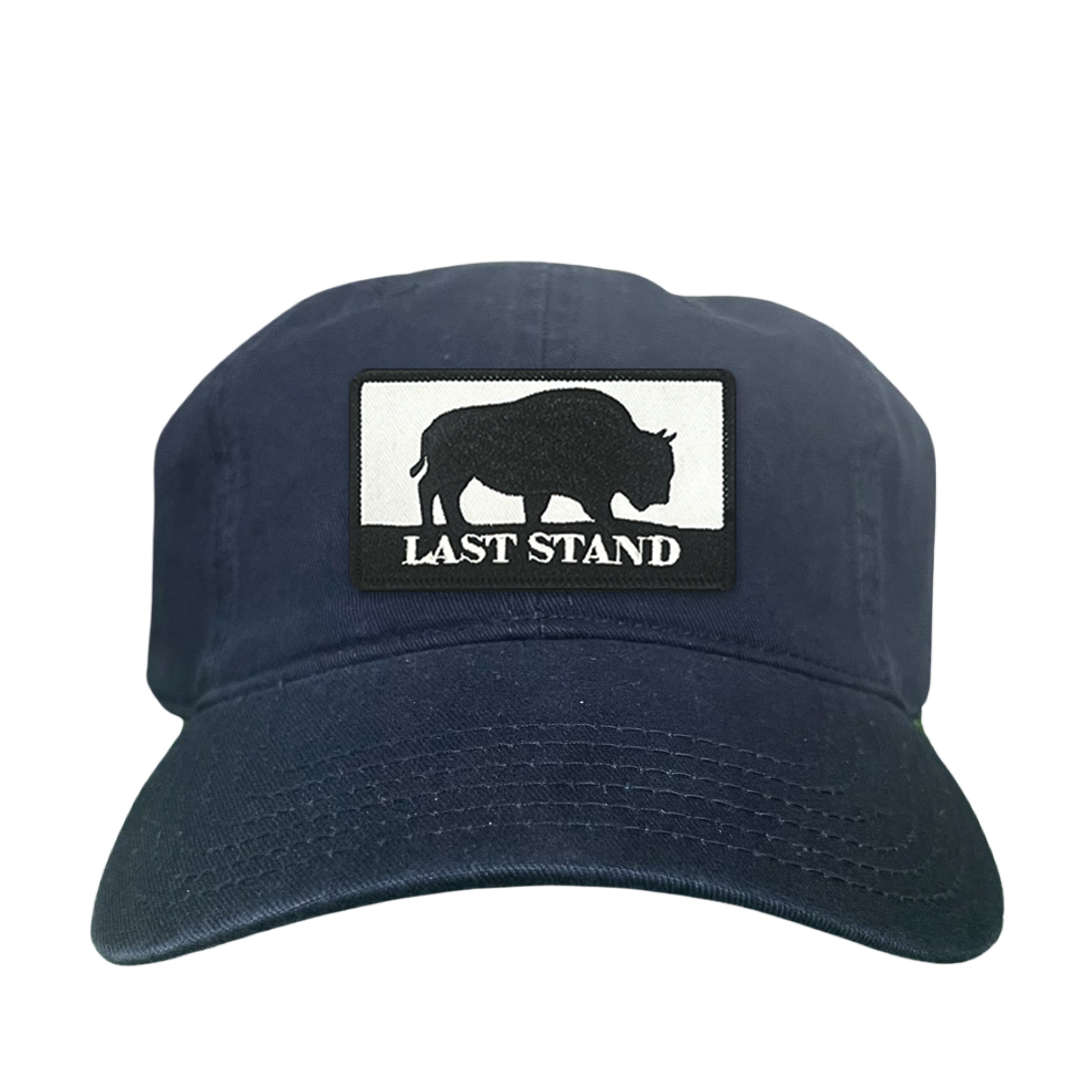 Last Stand Original Bison Logo Mesh Snapback Cap - Black and White