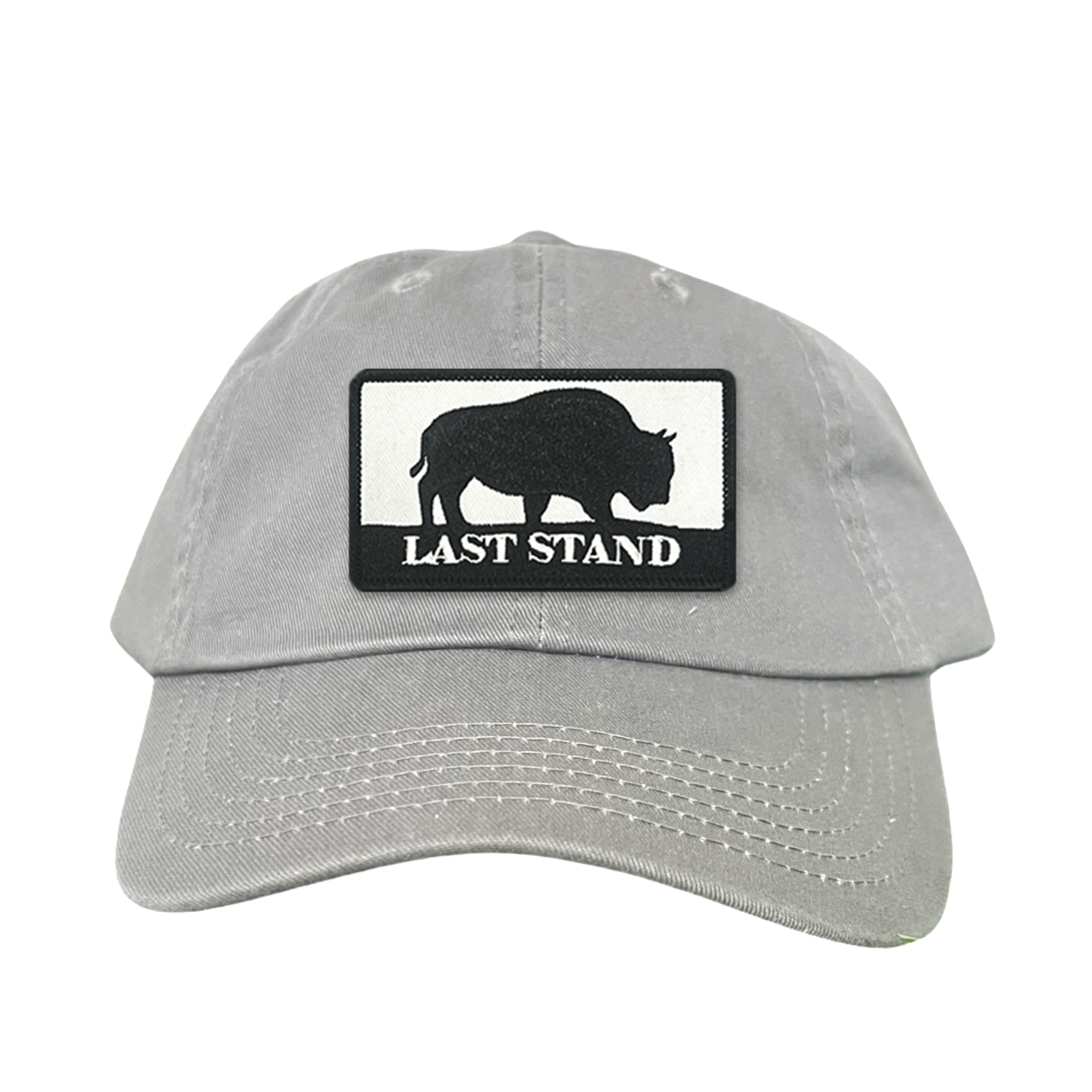 Last Stand Original Bison Logo Mesh Snapback Cap - Black and White