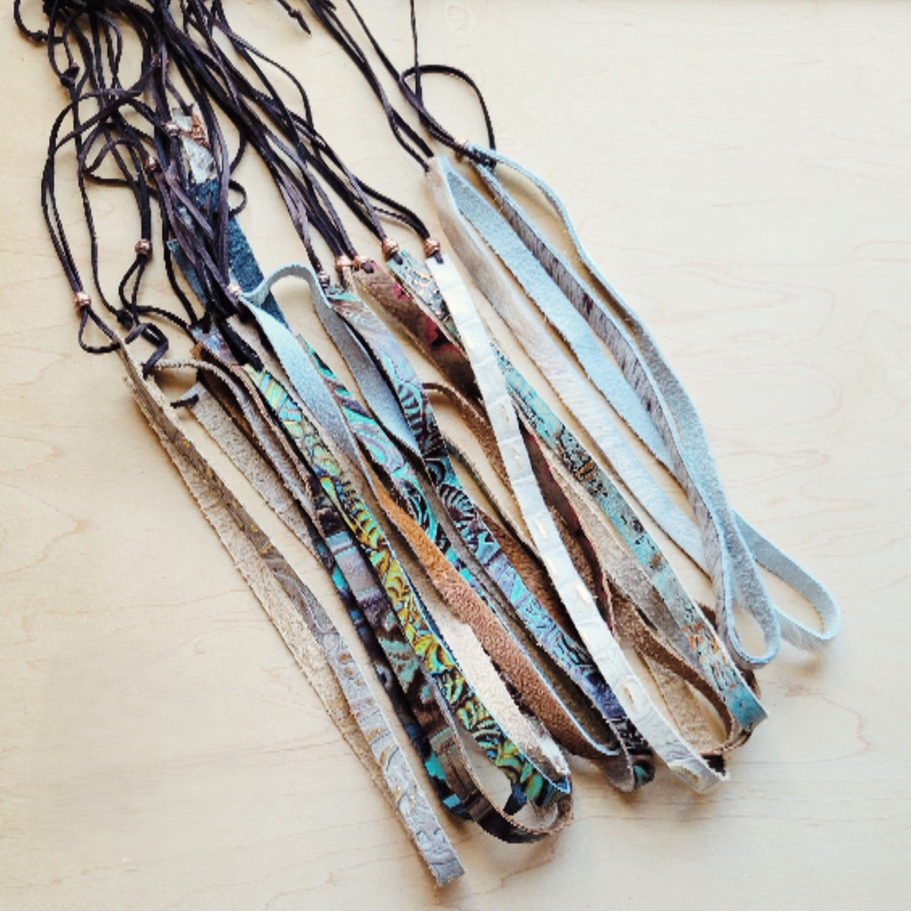 Spotted Brown Hair-on-Hide Leather Hat Band