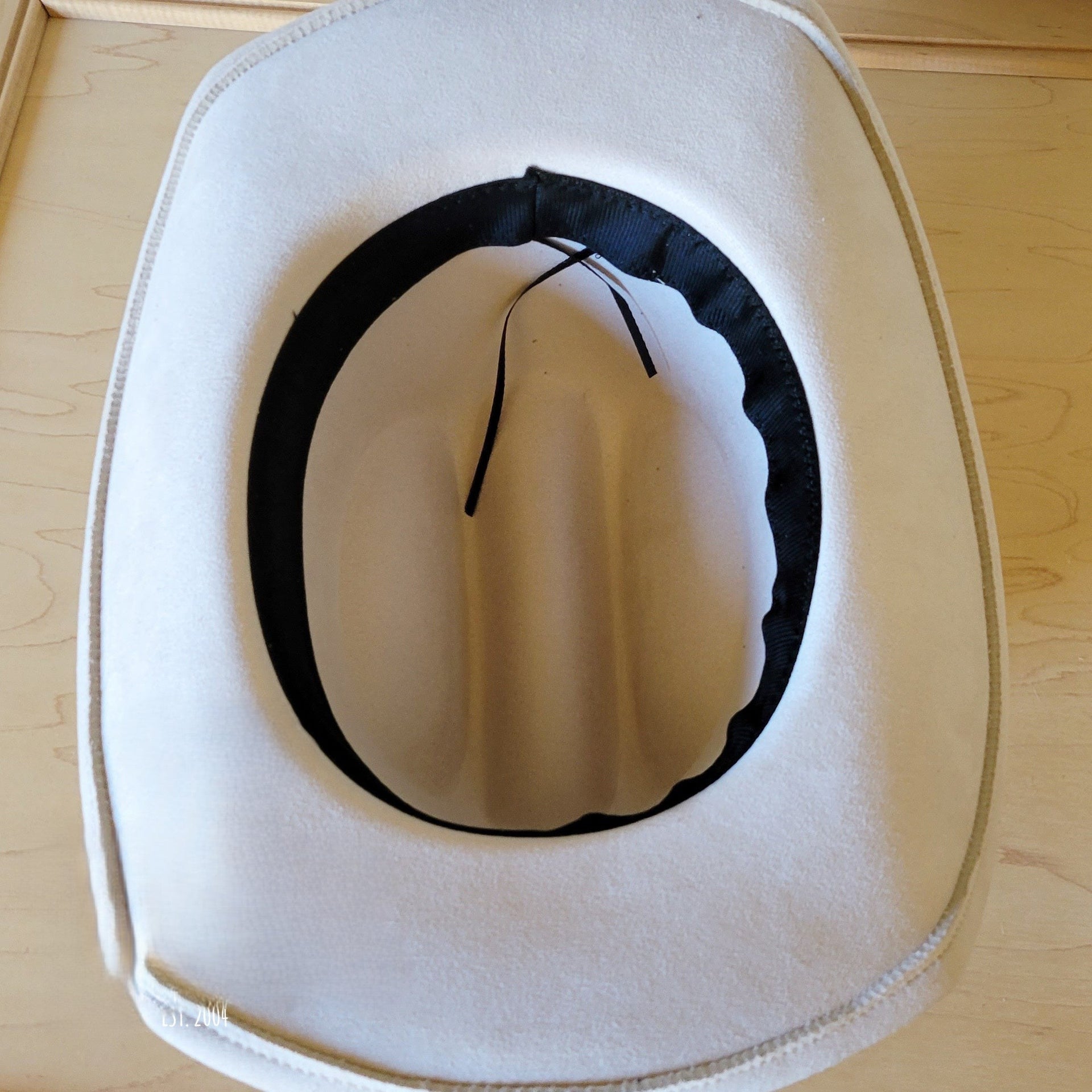 Taupe Boho Western Felt Hat with Feather Accent Band - Image 9