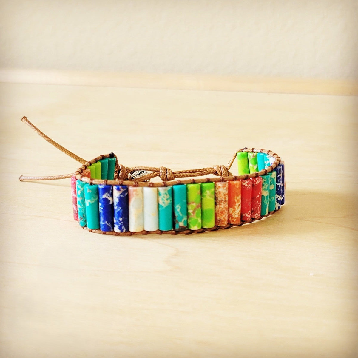 Woven Regalite Beaded Bracelet - Turquoise