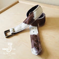 Hair-on-Hide Brown & White Genuine Leather Belt