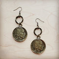 Antique Gold Buffalo Head Earrings