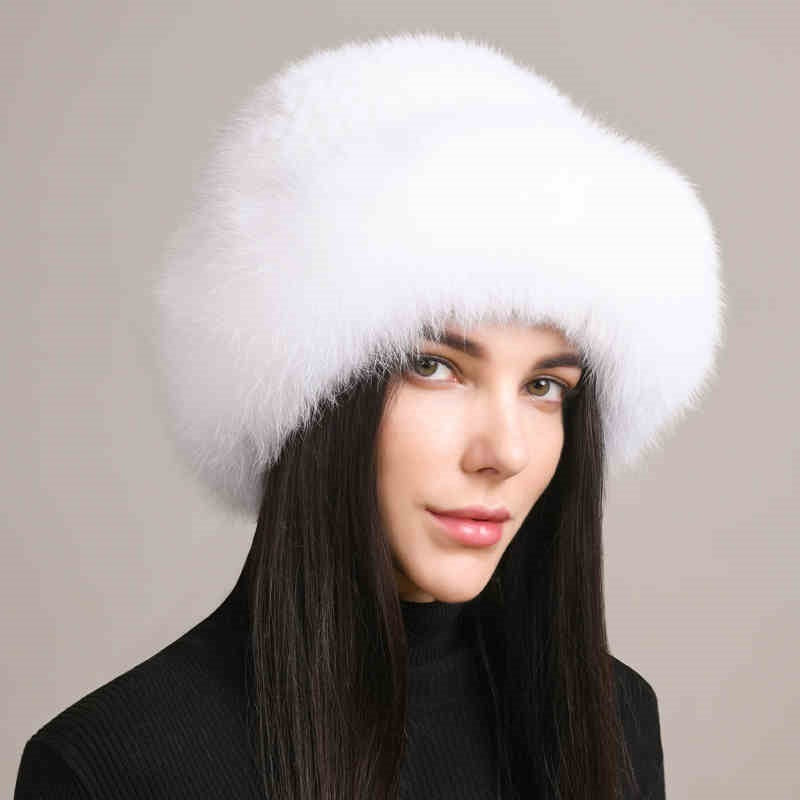 Women’s Mink Hair Winter Hat Braided Fur Warm Elegant Beanie - Image 10