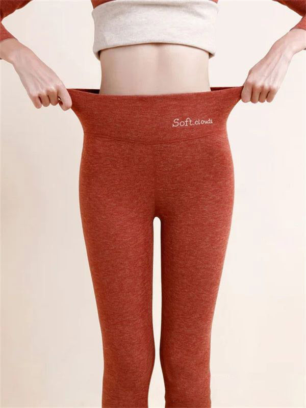 Women High-Waist Fleece-Lined Shark Leggings Sculpting Winter Pants - Image 7