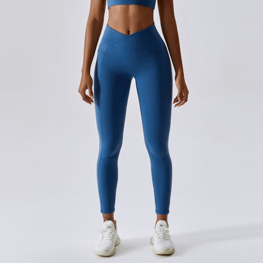 Hip-Lifting Crossed Waist Sports Running Pants