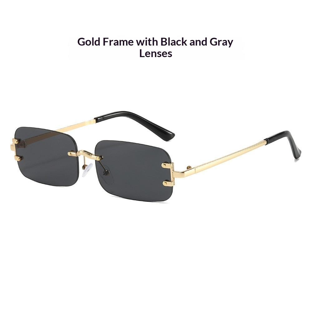 Frameless Rimless Sunglasses Elegant Western Minimalist Shades