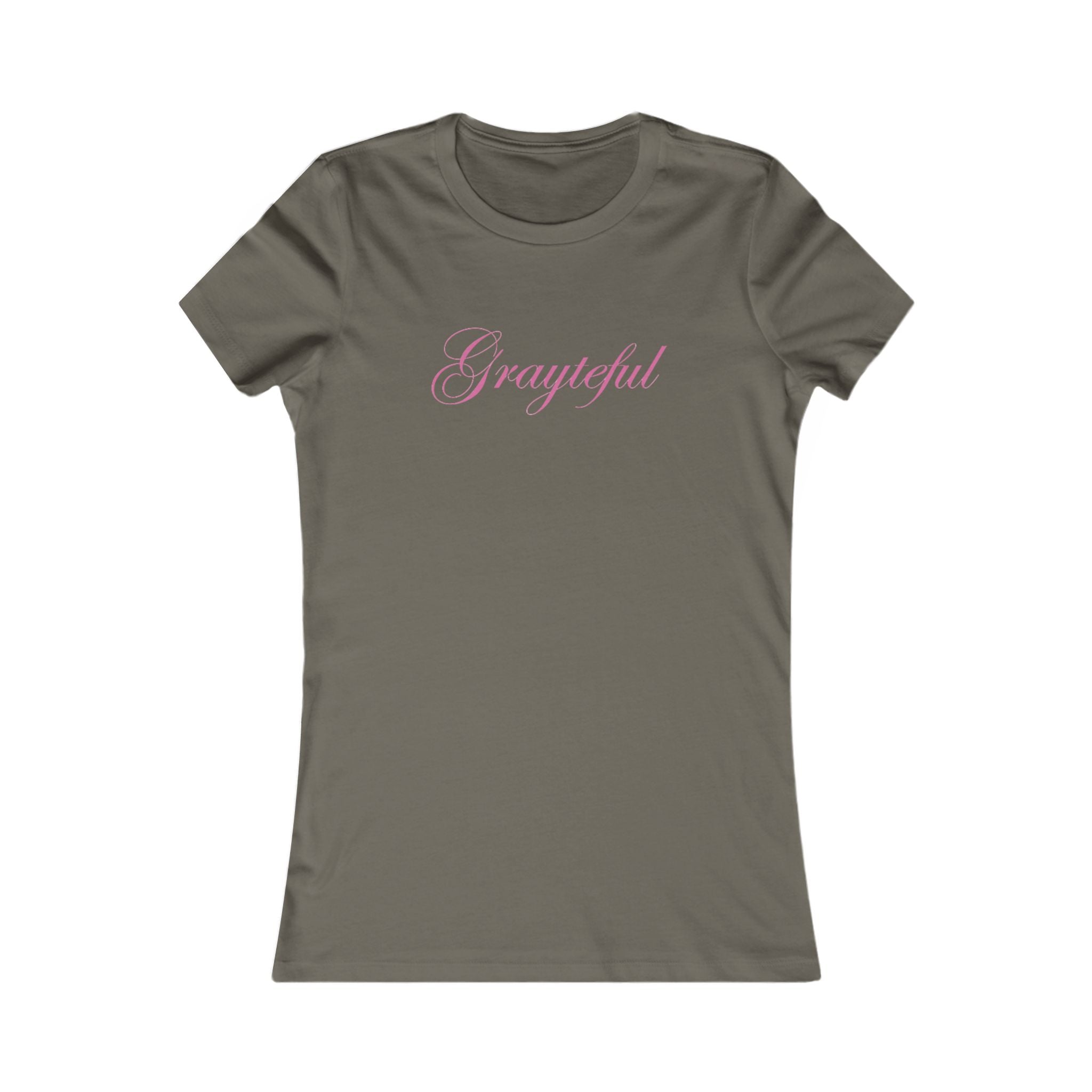Women's Grayteful Graphic Crew Neck Tee - Fitted Cotton Casual Top