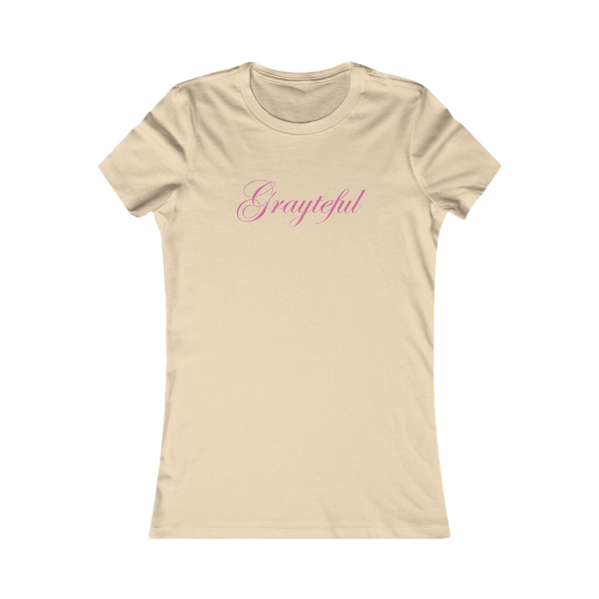Women's Grayteful Graphic Crew Neck Tee - Fitted Cotton Casual Top