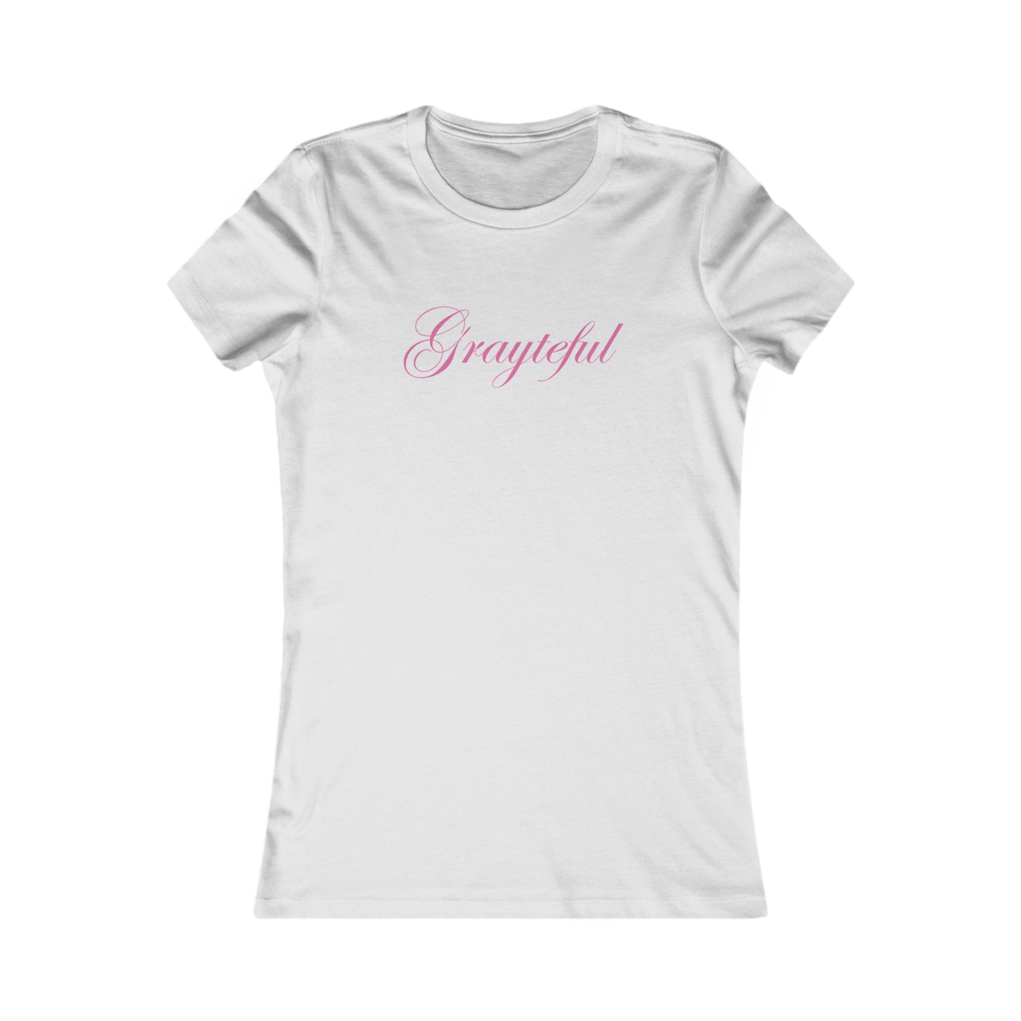 Women's Grayteful Graphic Crew Neck Tee - Fitted Cotton Casual Top