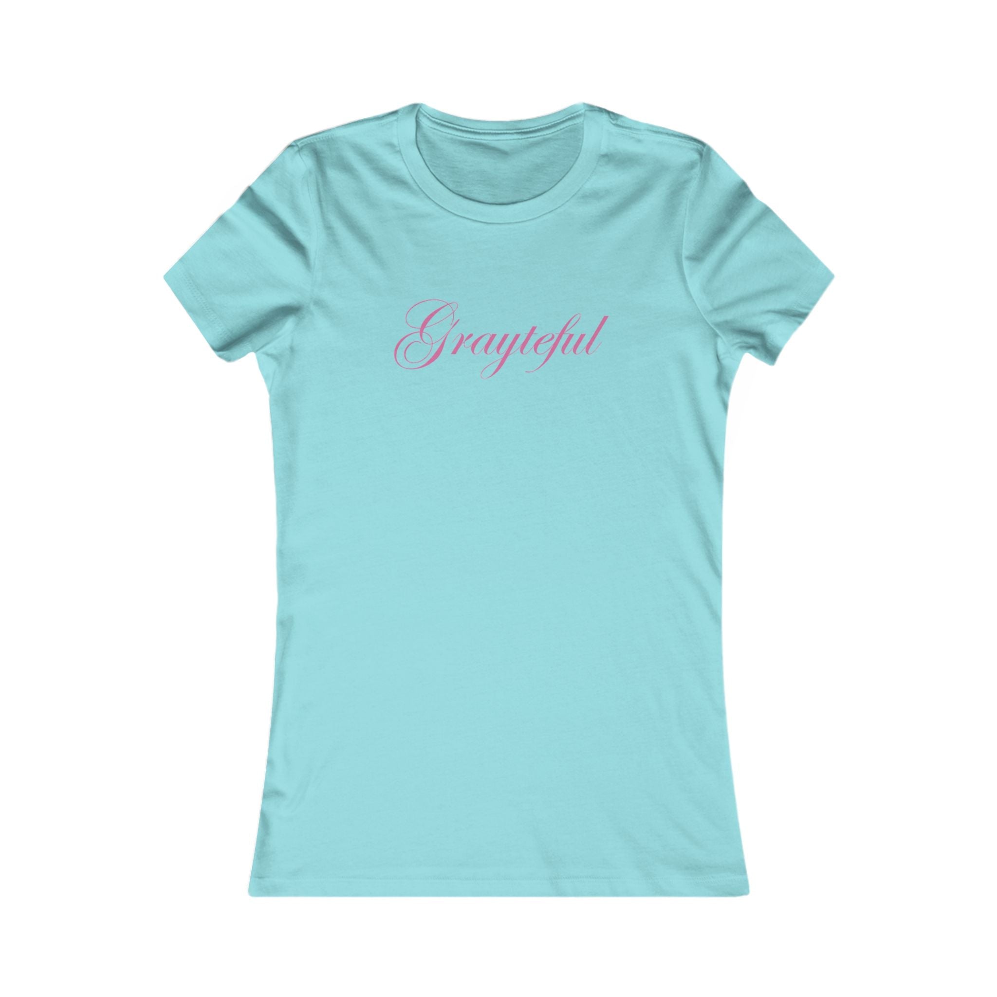 Women's Grayteful Graphic Crew Neck Tee - Fitted Cotton Casual Top