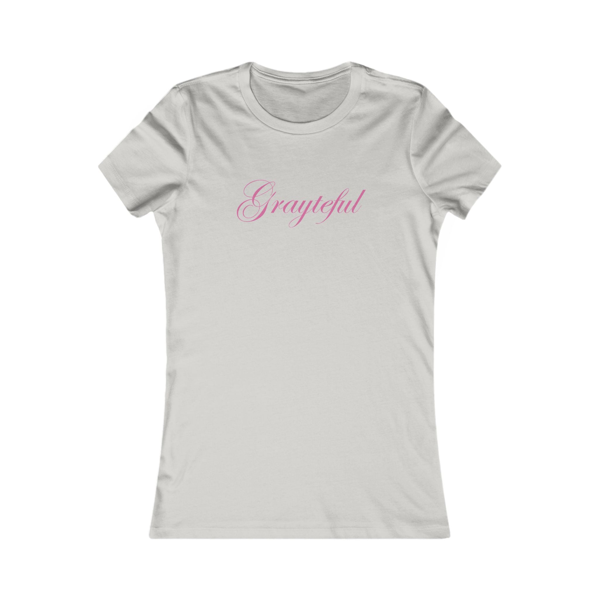 Women's Grayteful Graphic Crew Neck Tee - Fitted Cotton Casual Top