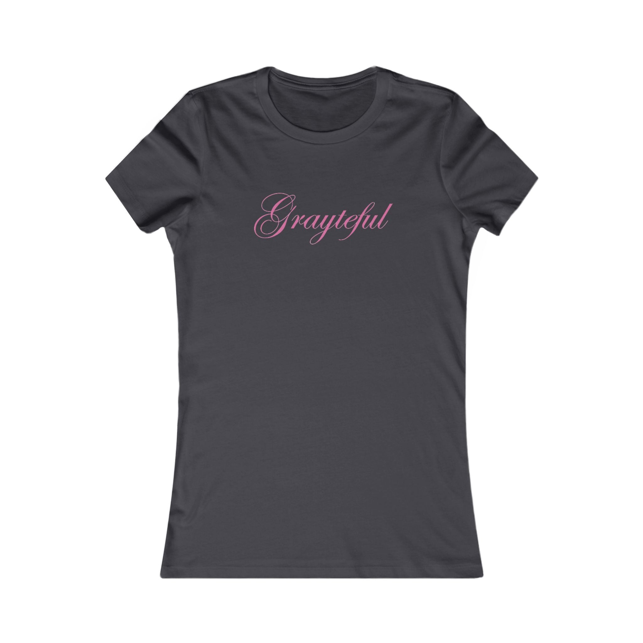 Women's Grayteful Graphic Crew Neck Tee - Fitted Cotton Casual Top