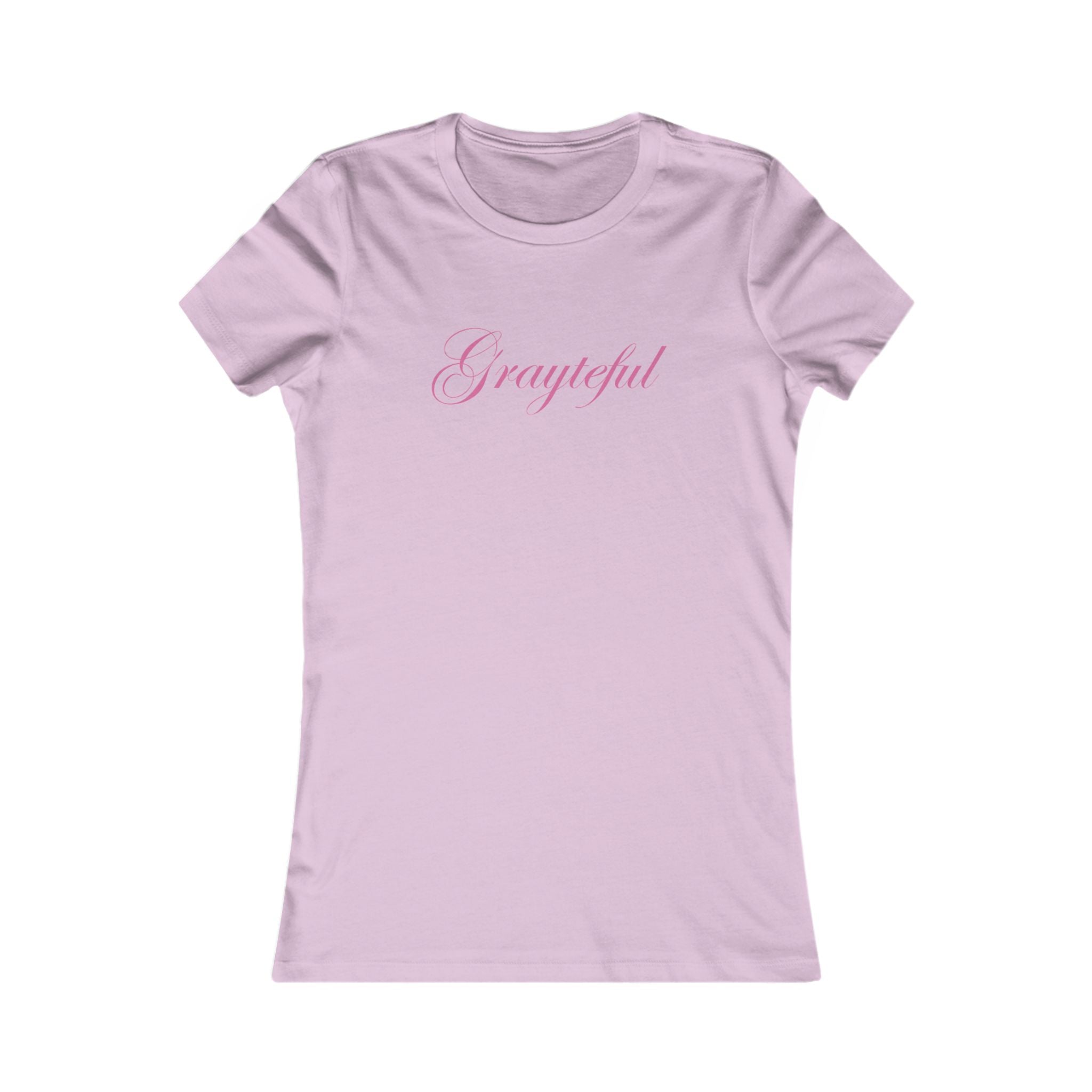 Women's Grayteful Graphic Crew Neck Tee - Fitted Cotton Casual Top