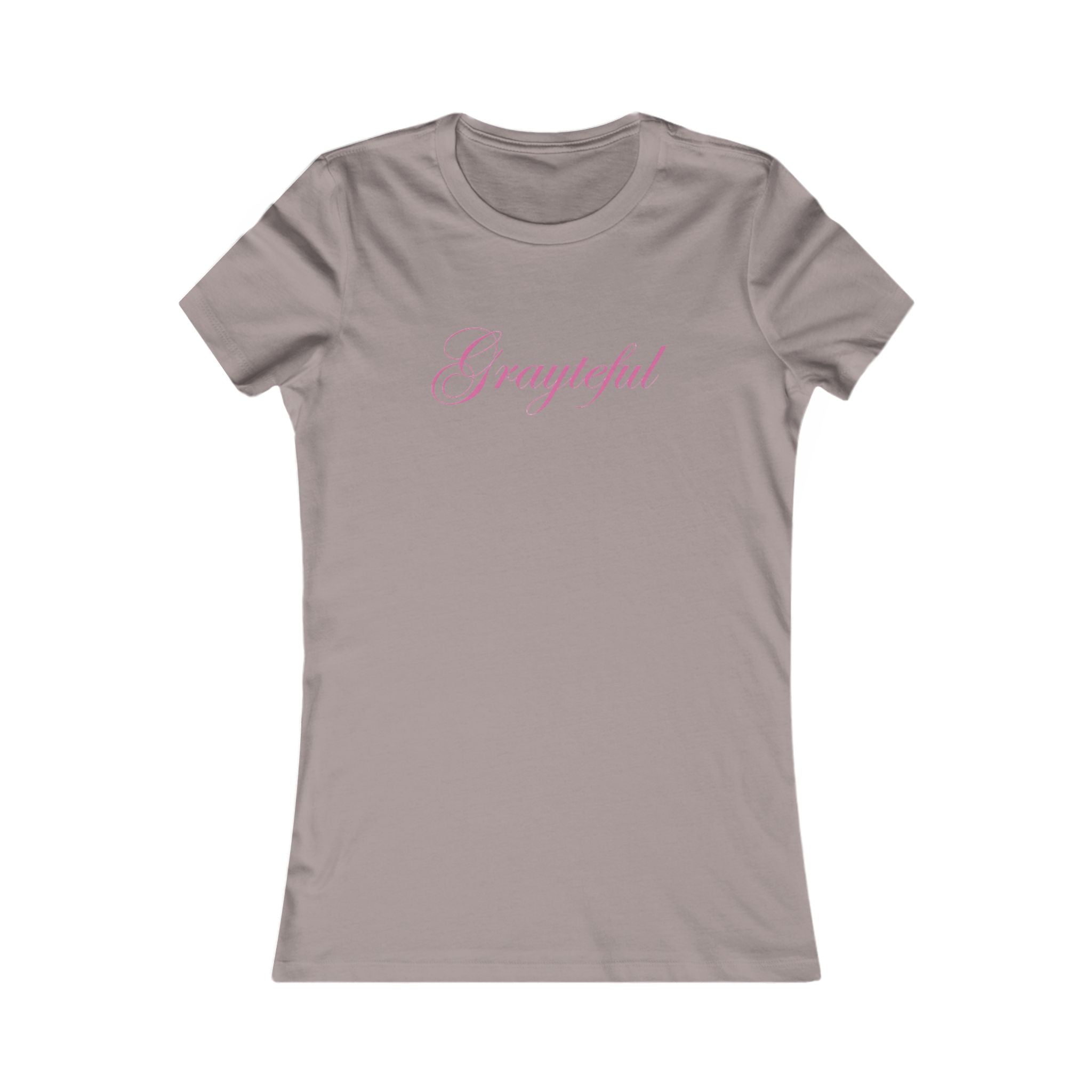 Women's Grayteful Graphic Crew Neck Tee - Fitted Cotton Casual Top