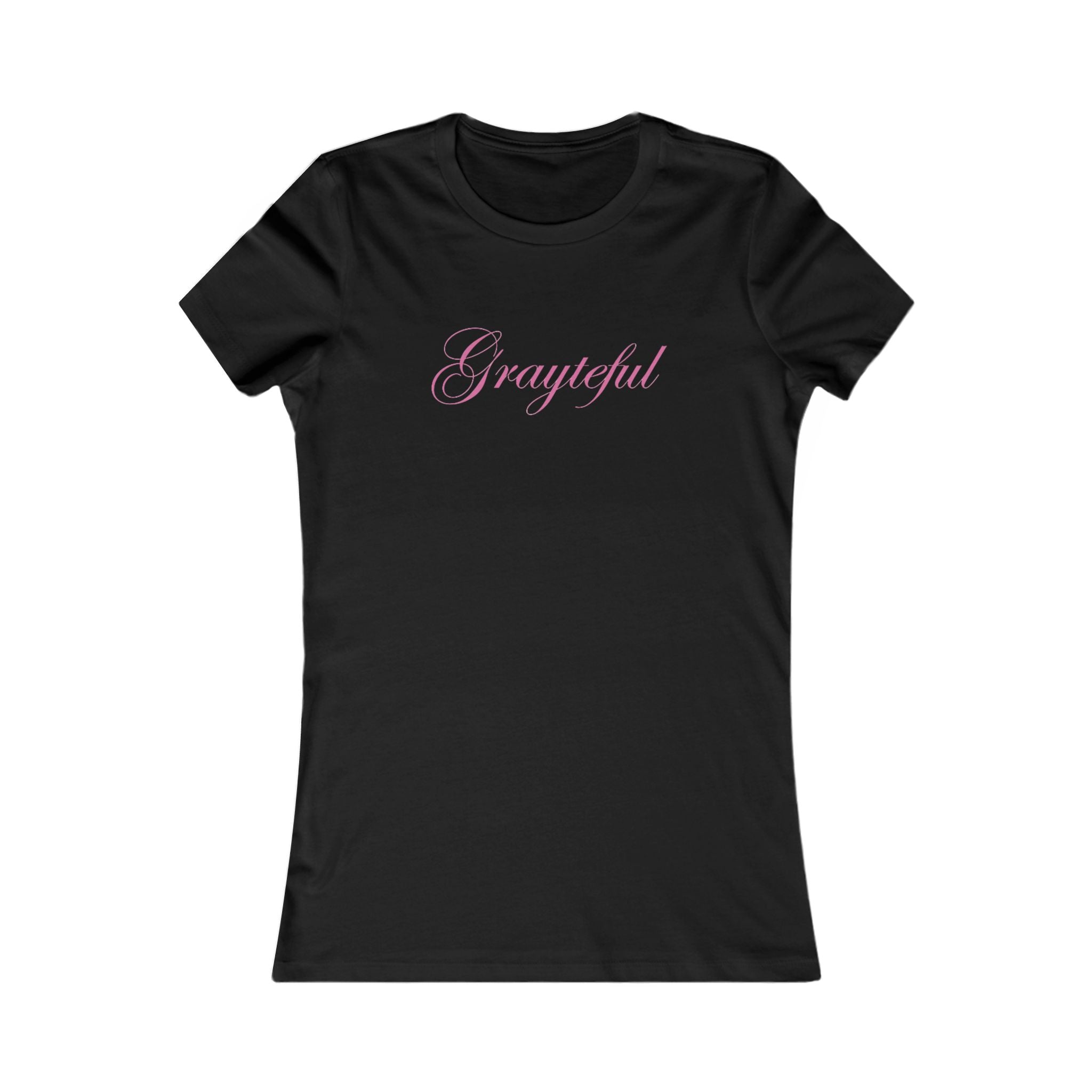 Women's Grayteful Graphic Crew Neck Tee - Fitted Cotton Casual Top