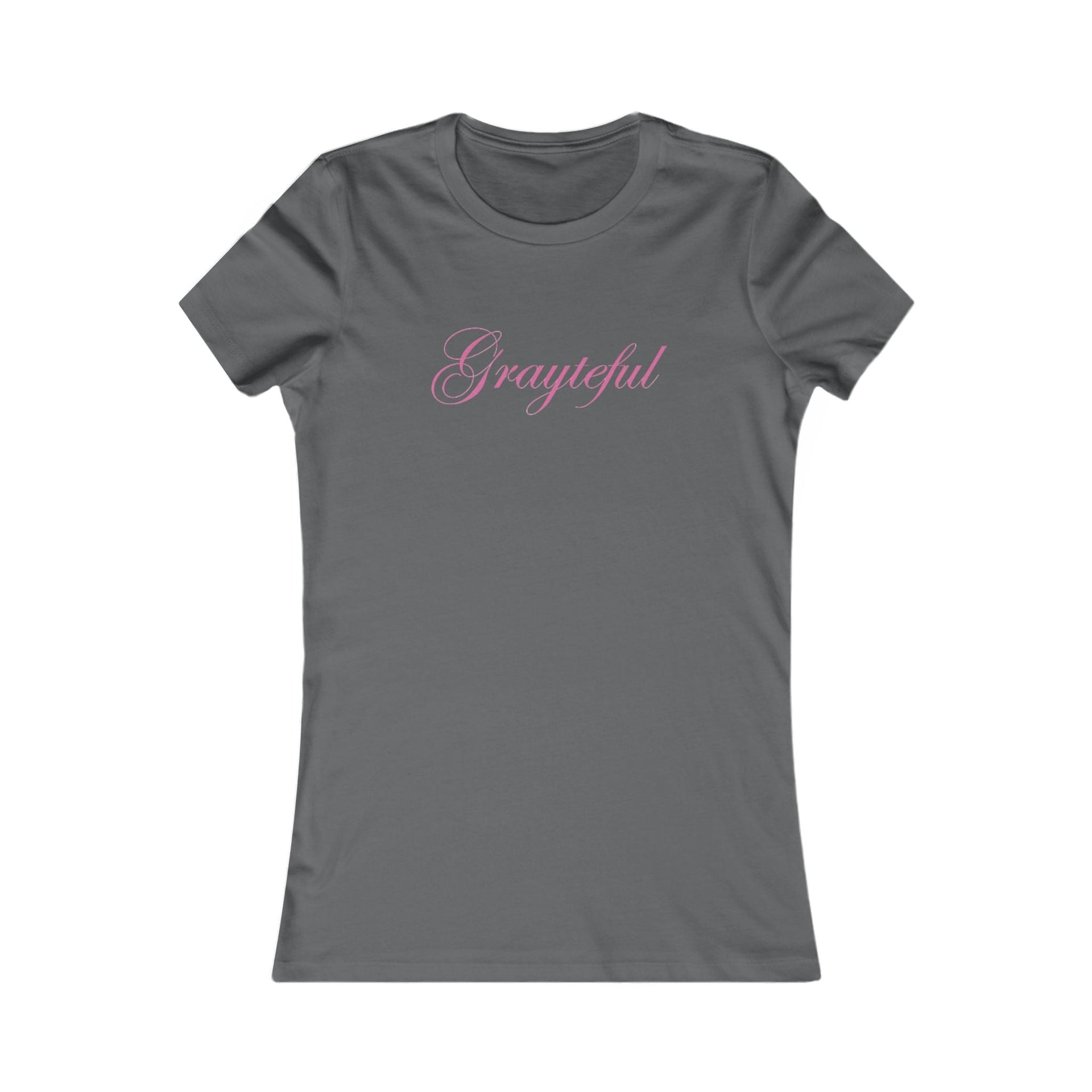Women's Grayteful Graphic Crew Neck Tee - Fitted Cotton Casual Top