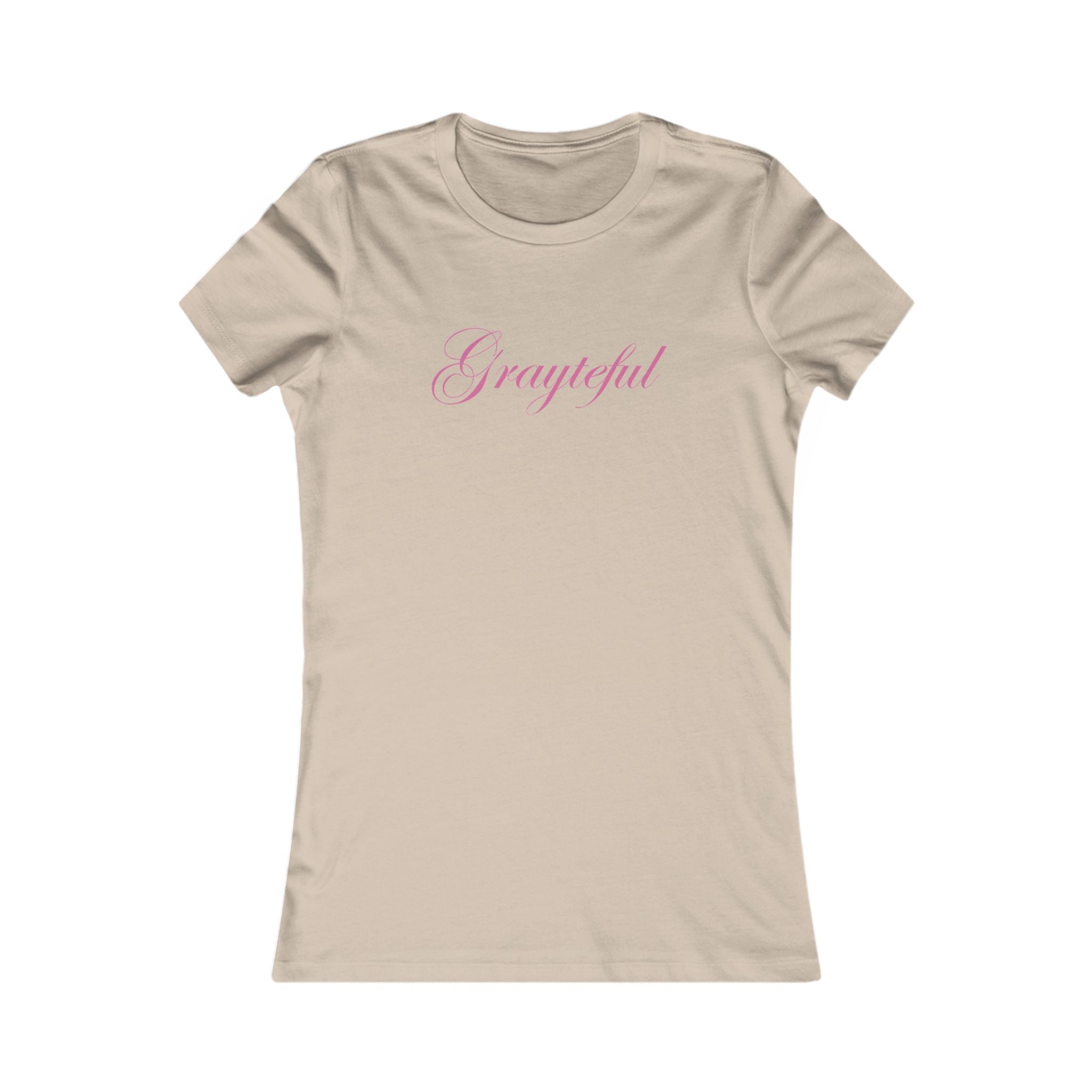 Women's Grayteful Graphic Crew Neck Tee - Fitted Cotton Casual Top