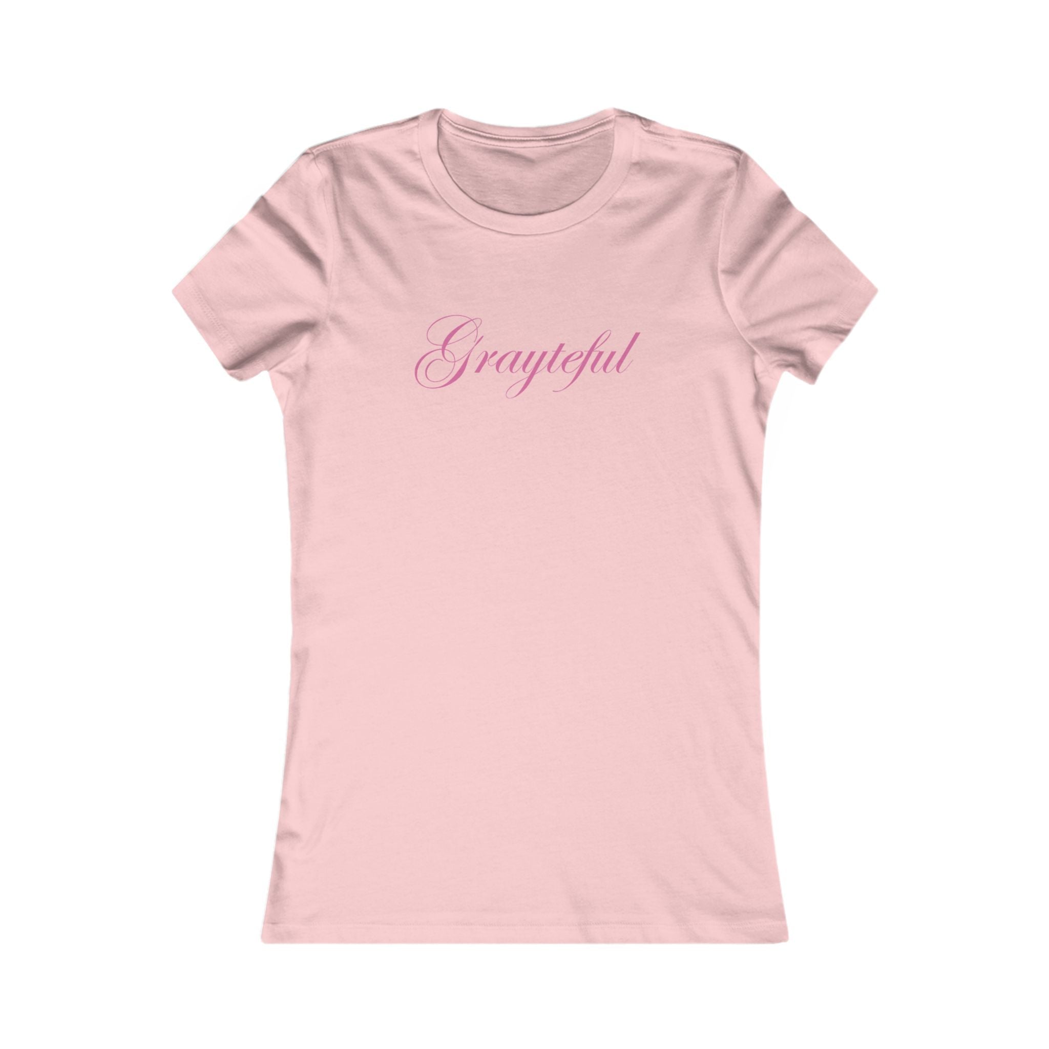 Women's Grayteful Graphic Crew Neck Tee - Fitted Cotton Casual Top