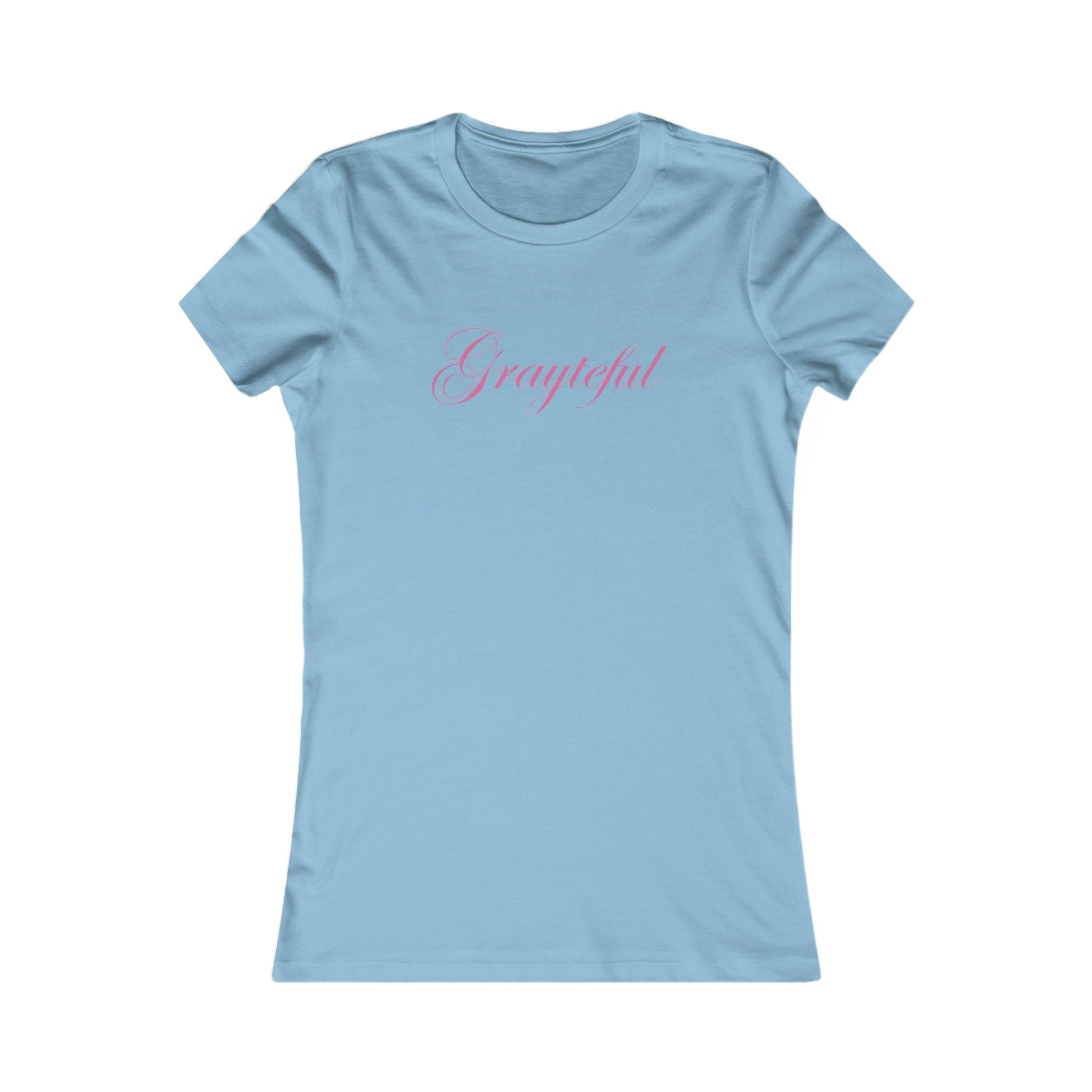 Women's Grayteful Graphic Crew Neck Tee - Fitted Cotton Casual Top