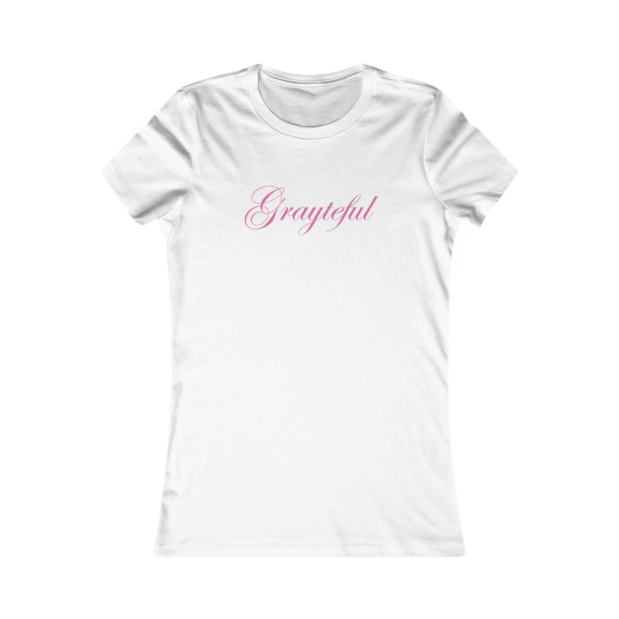 Women's Grayteful Graphic Crew Neck Tee - Fitted Cotton Casual Top