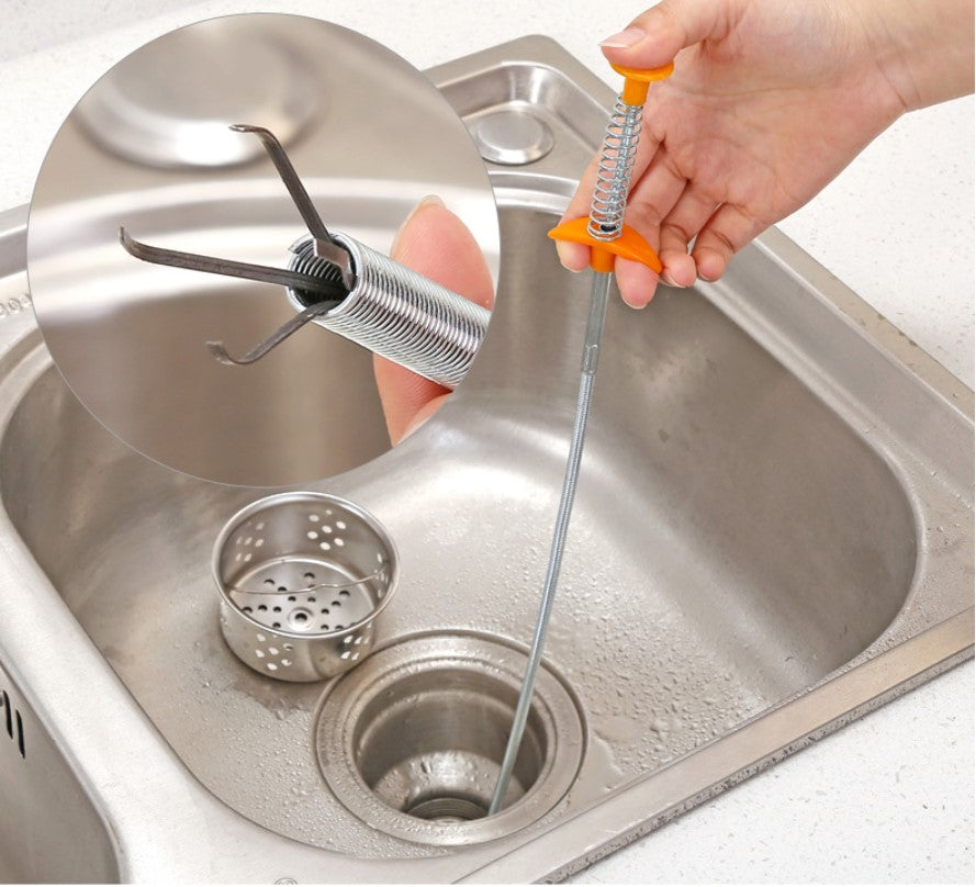 60CM Drain Clog Remover Spring Sewer Dredger for Sink Hair Removal
