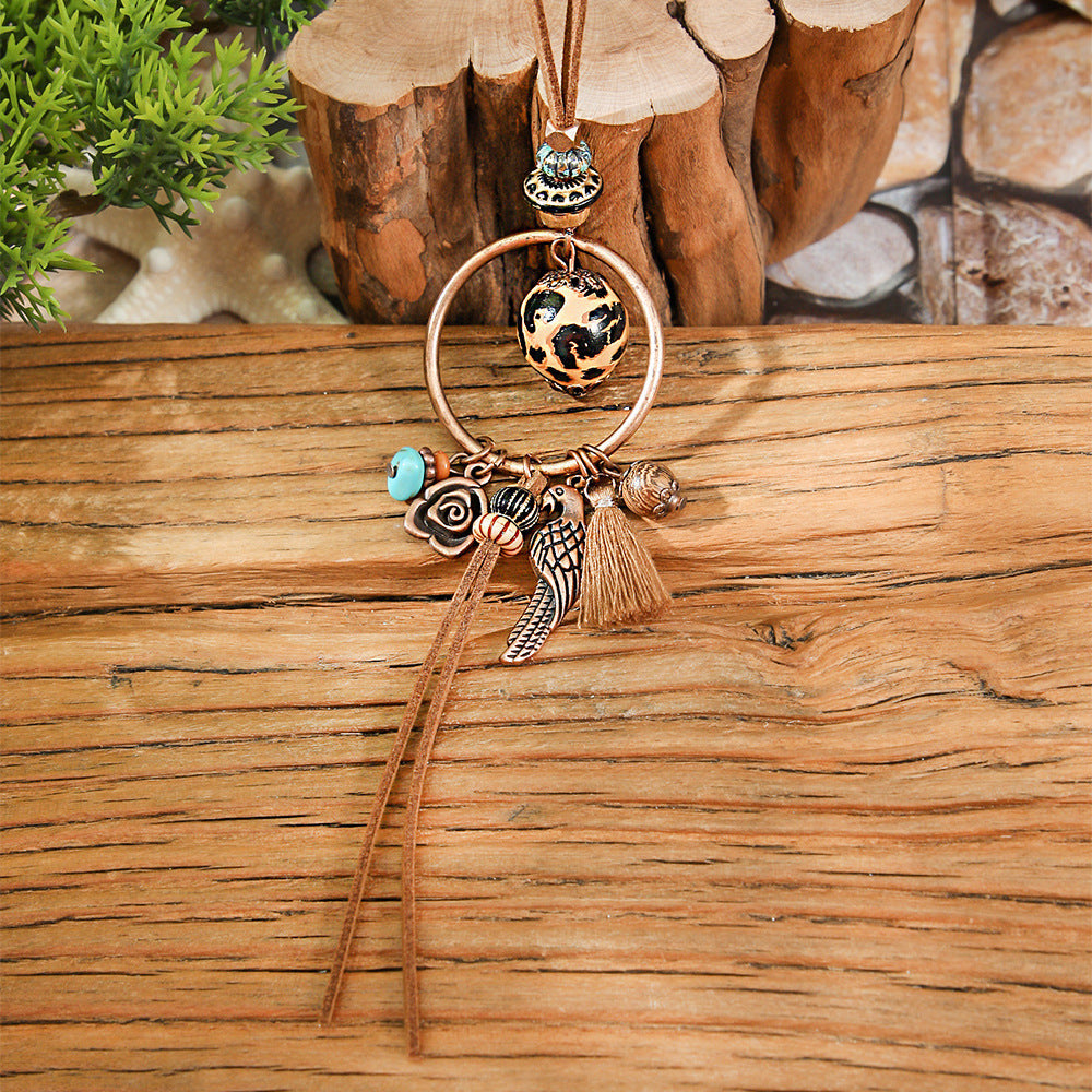 Bohemian Retro Leopard Print Personalized Jewelry Sweater Chain Design Bird Earrings Ring Bracelet Wholesale Yiwu