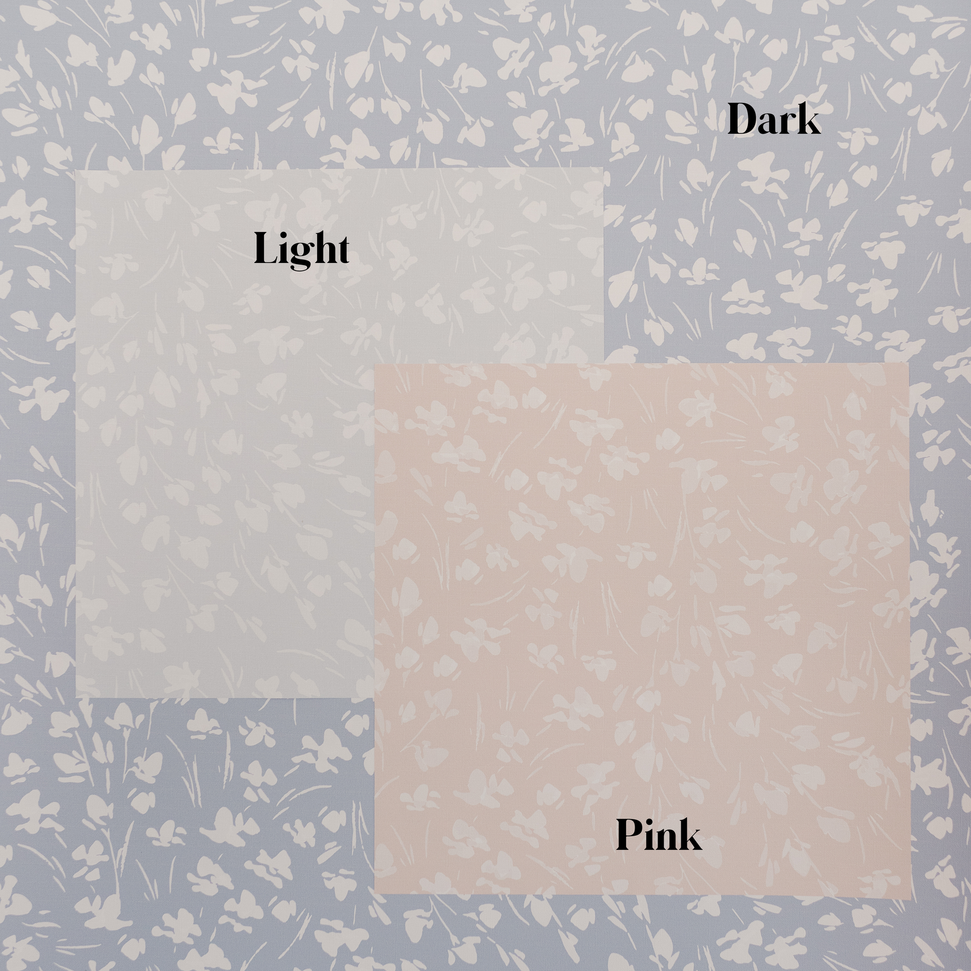 Elsie Floral Wallpaper in Pink, Blue, and White