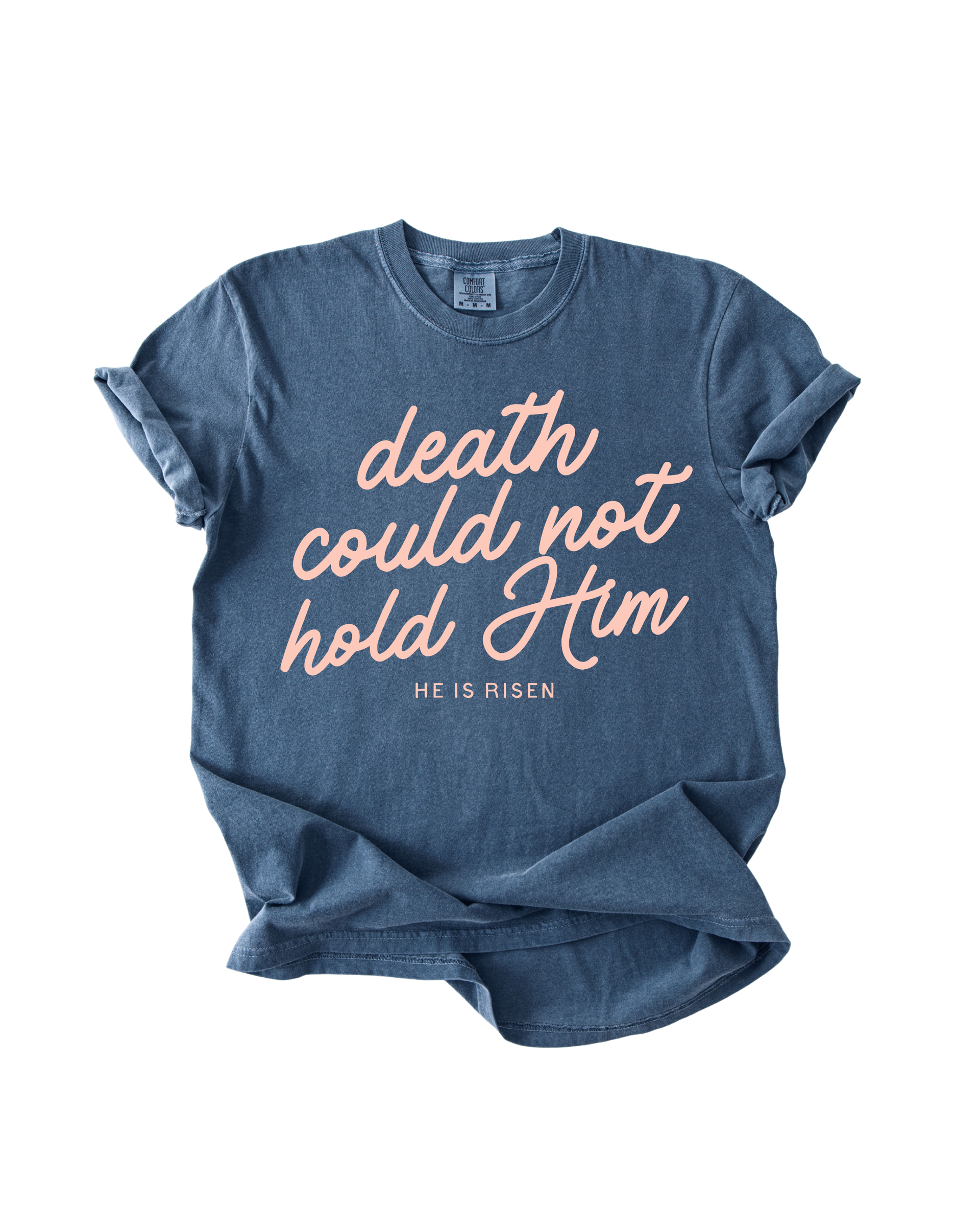 Unisex Death Could Not Hold Him Easter graphic tee in cream color made from soft cotton.