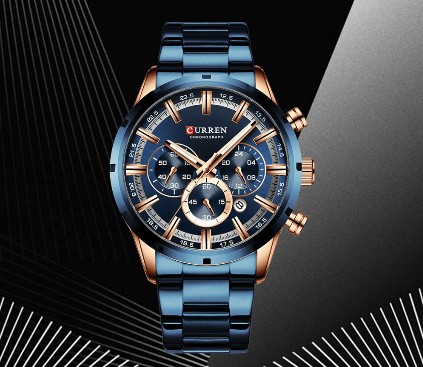 CURREN Men's Waterproof Sport Chronograph Watch with Date Display