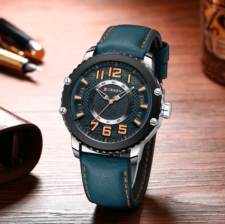 Men's Sporty Waterproof Chronograph Watch with Large Number Details