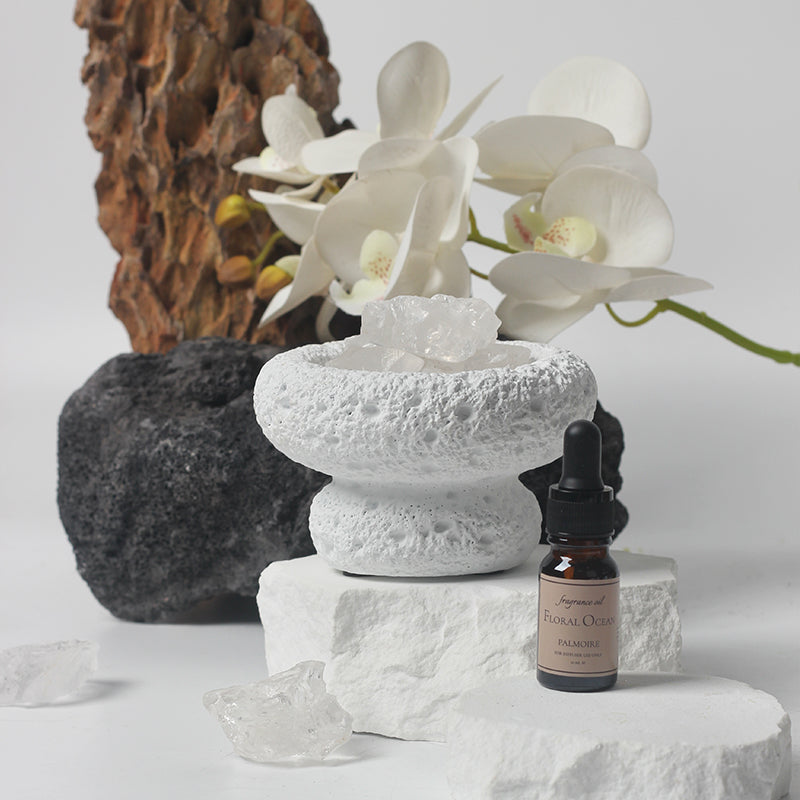 White Moon Stone Diffuser Set with Floral Ocean Fragrance Oil - Image 5