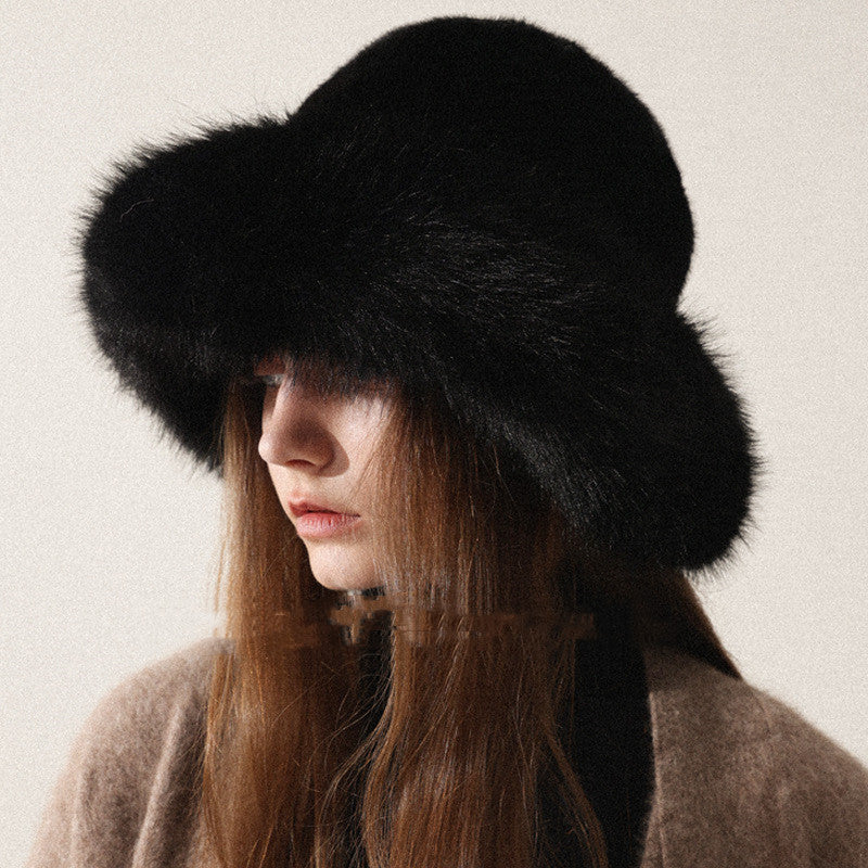 Women's Oversized Furry Fisherman Hat – Mongolian