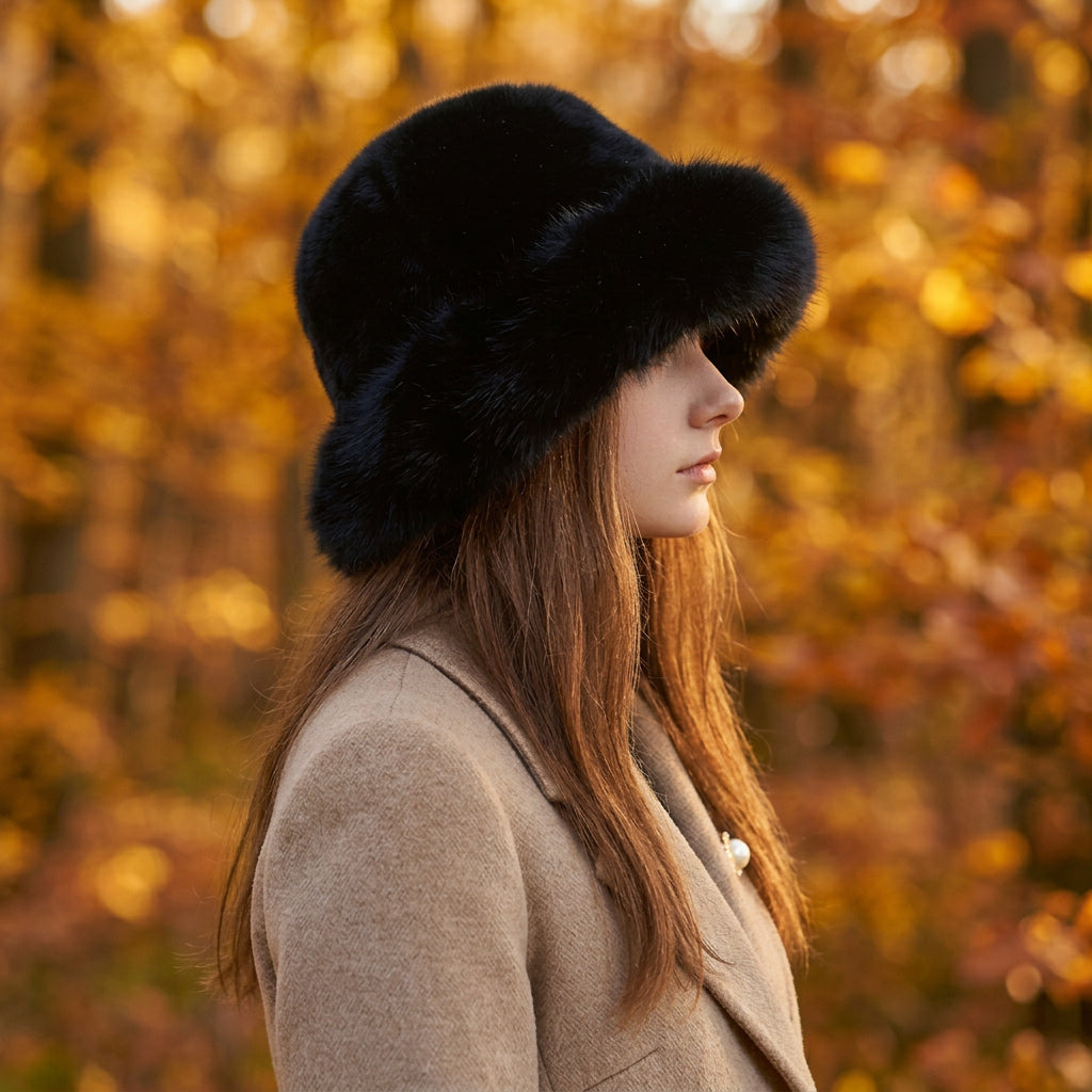 Mongolian Style Oversized Furry Wool Fisherman Hat
