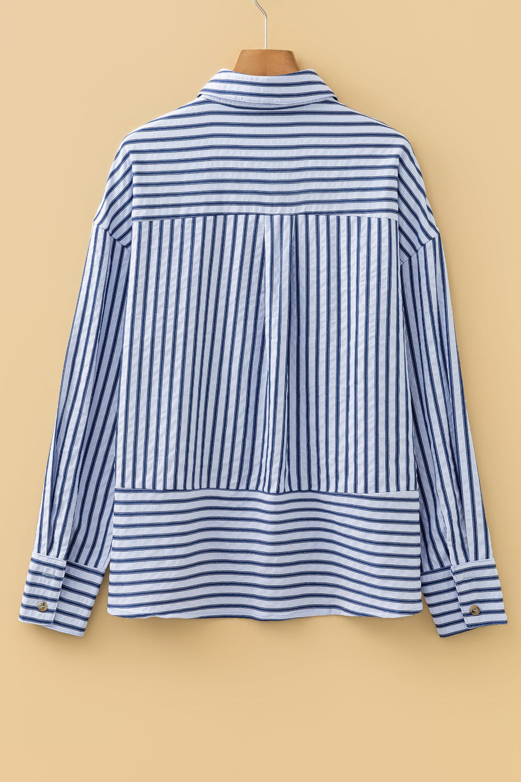 Striped Button Down Long Sleeve Oversized Shirt | Casual Collared Blouse