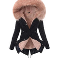 Casual Long Cotton Puffer Coat with Faux Fur Hood