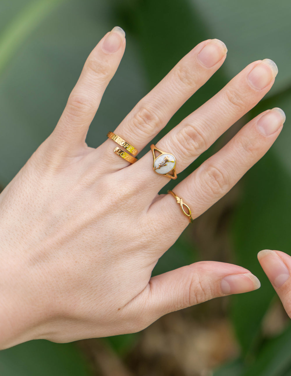 Wildflower Signet Ring - Delicate Floral Band Jewelry - Image 2