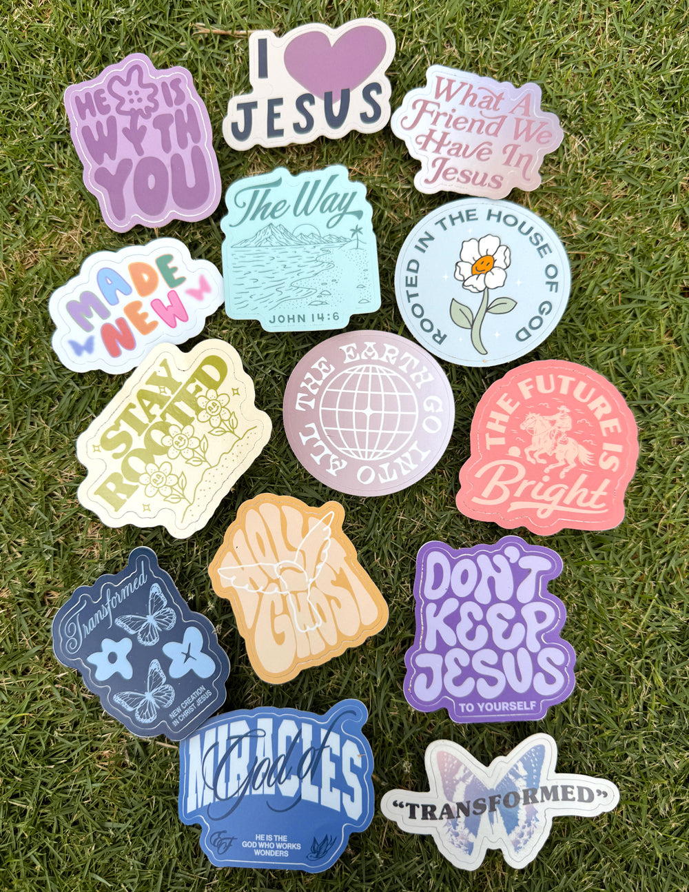 50 Random Stickers Assortment - Vibrant Retro & Bohemian Decals