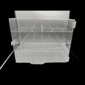 A clear 24-slot acrylic jewelry display case sitting on a clean surface, showcasing organized jewelry.