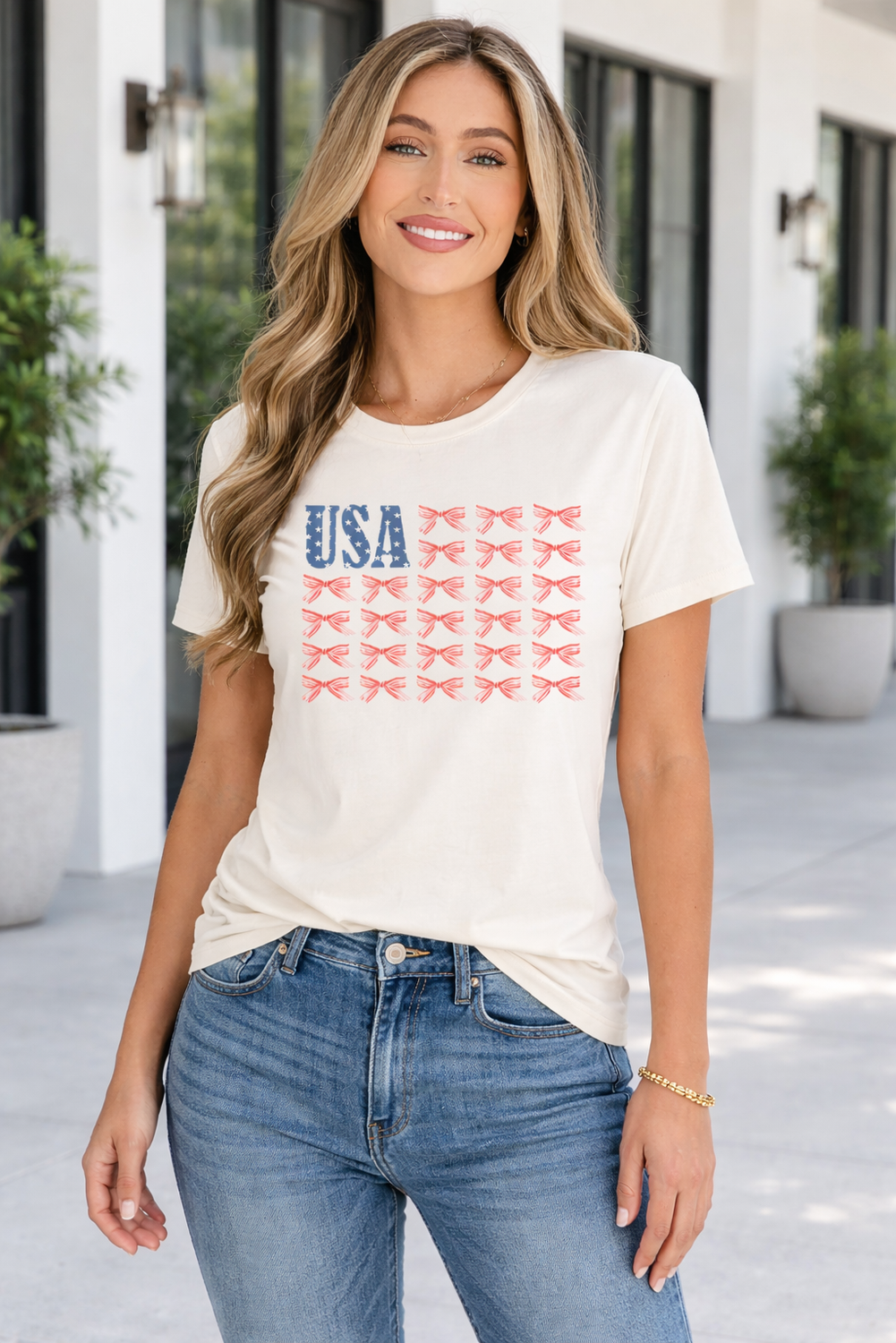 Americana Graphic Tee Duo Patriotic Cotton Casual Tops