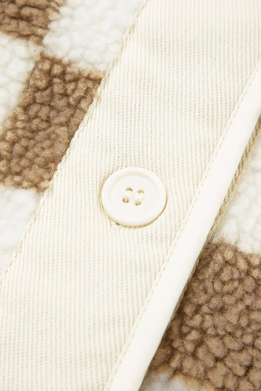 Checkered Sherpa Oversized Button Up Jacket